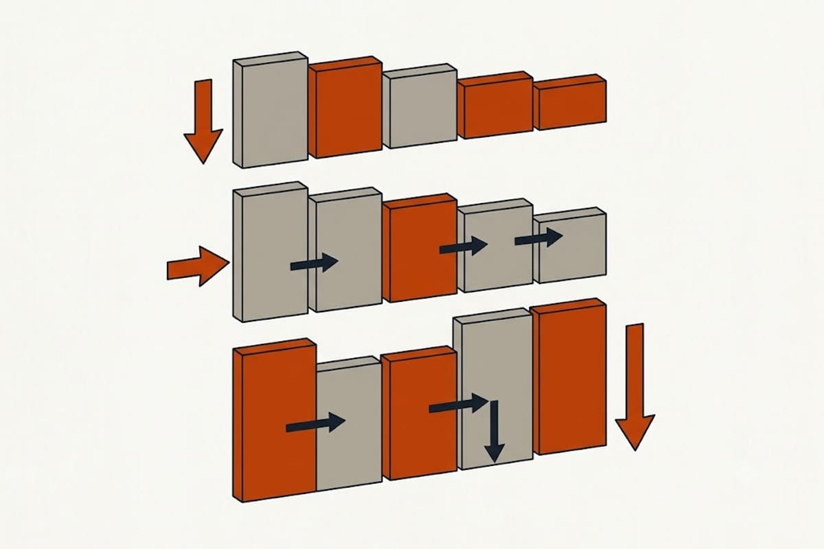 Three patterns of heat delivery