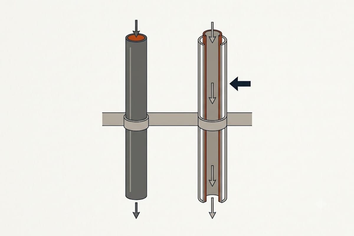 Plastic venting beside metal venting